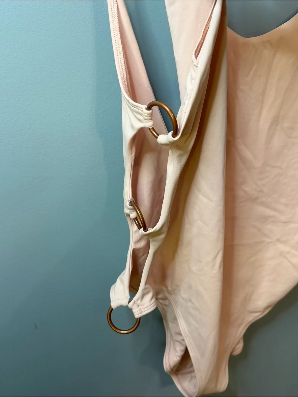 Aerie Plunge Side Ring One Piece Swimsuit in Light Pink. Women’s XL
